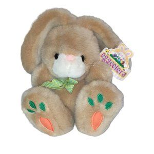 Vintage 1993 Toys R Us Eggcetera Chosun Easter Bunny Rabbit Carrot Paws Plush 7"